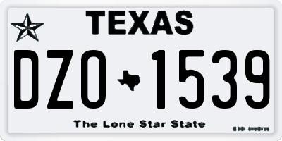 TX license plate DZO1539