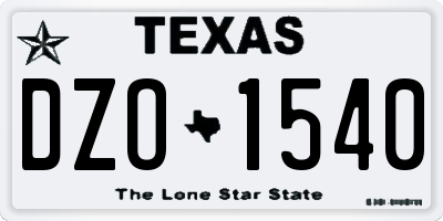 TX license plate DZO1540