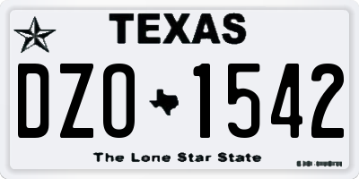 TX license plate DZO1542