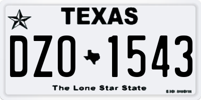 TX license plate DZO1543