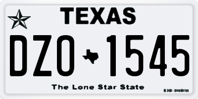 TX license plate DZO1545