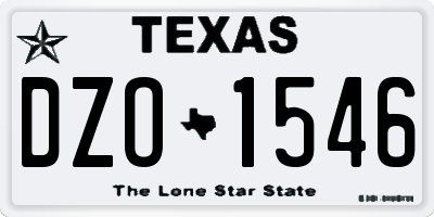 TX license plate DZO1546