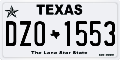 TX license plate DZO1553