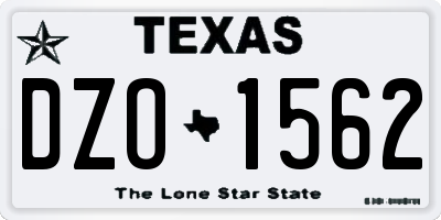 TX license plate DZO1562