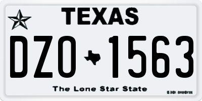 TX license plate DZO1563