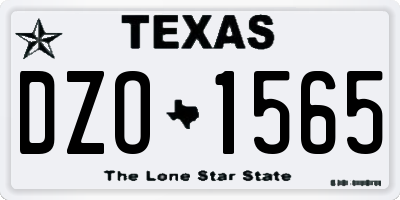 TX license plate DZO1565