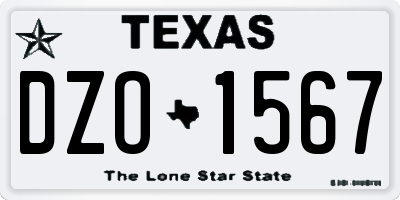TX license plate DZO1567