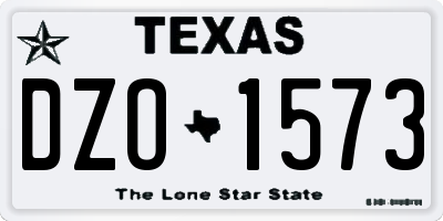 TX license plate DZO1573