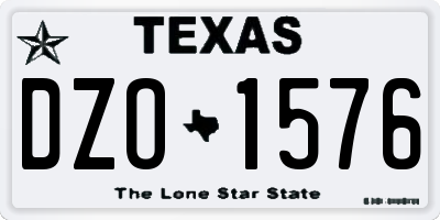TX license plate DZO1576