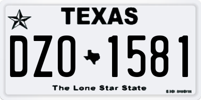 TX license plate DZO1581
