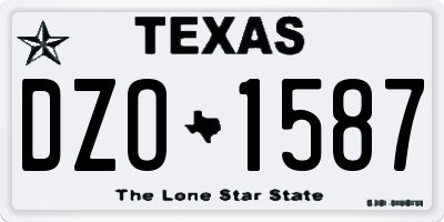TX license plate DZO1587