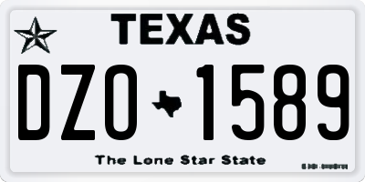 TX license plate DZO1589