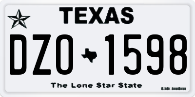 TX license plate DZO1598