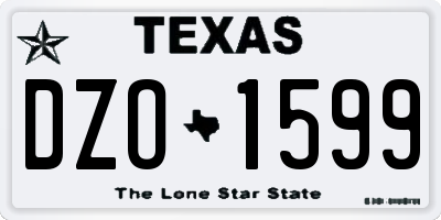 TX license plate DZO1599