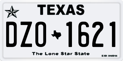 TX license plate DZO1621