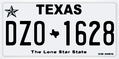 TX license plate DZO1628