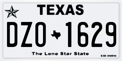 TX license plate DZO1629