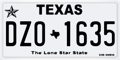 TX license plate DZO1635