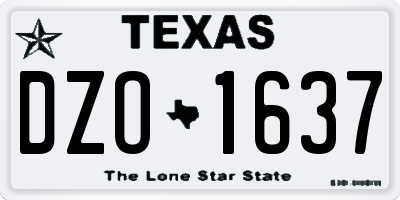 TX license plate DZO1637