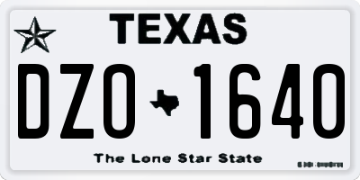 TX license plate DZO1640