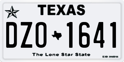 TX license plate DZO1641