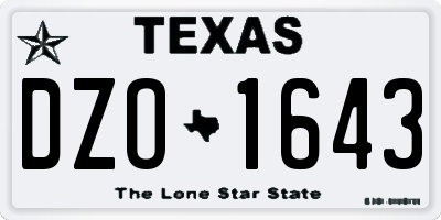 TX license plate DZO1643