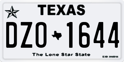 TX license plate DZO1644