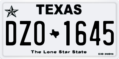 TX license plate DZO1645