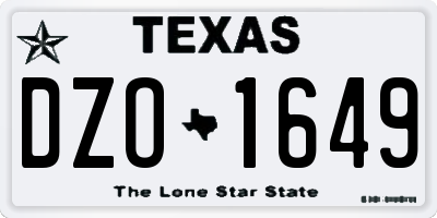 TX license plate DZO1649