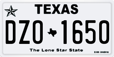 TX license plate DZO1650