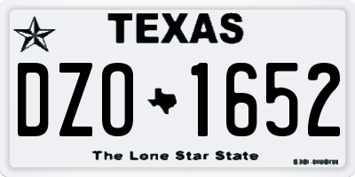 TX license plate DZO1652