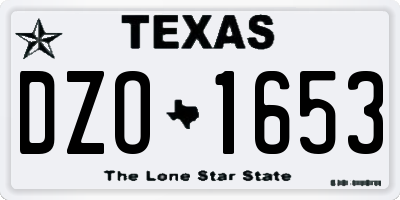 TX license plate DZO1653