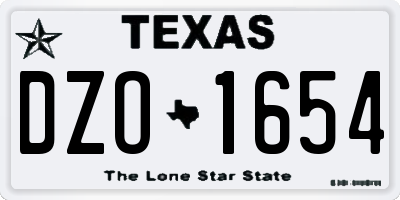 TX license plate DZO1654