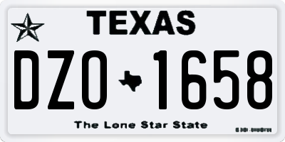 TX license plate DZO1658