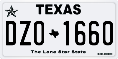 TX license plate DZO1660
