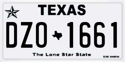 TX license plate DZO1661
