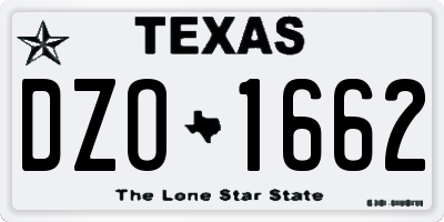 TX license plate DZO1662