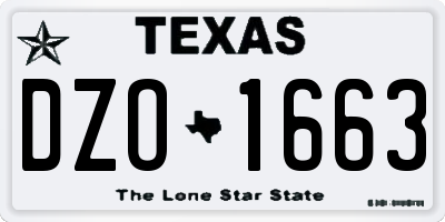 TX license plate DZO1663