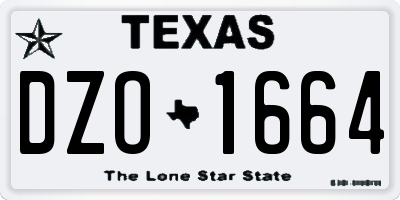 TX license plate DZO1664