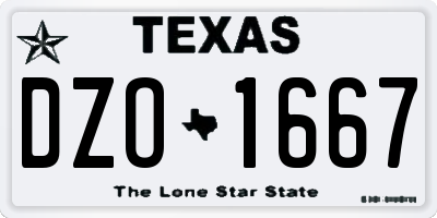 TX license plate DZO1667