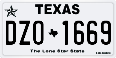 TX license plate DZO1669