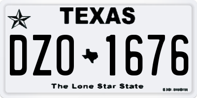 TX license plate DZO1676