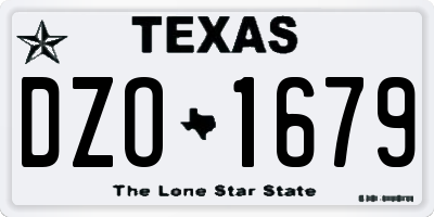 TX license plate DZO1679