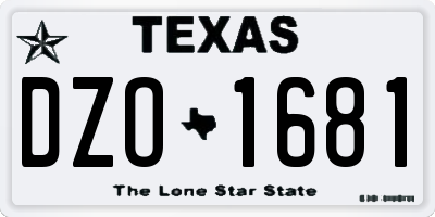 TX license plate DZO1681