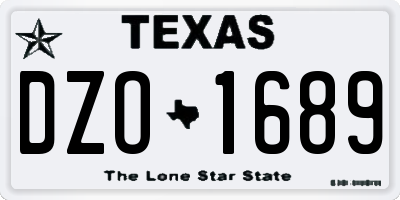TX license plate DZO1689