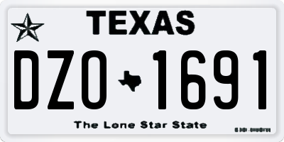 TX license plate DZO1691
