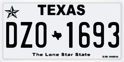 TX license plate DZO1693