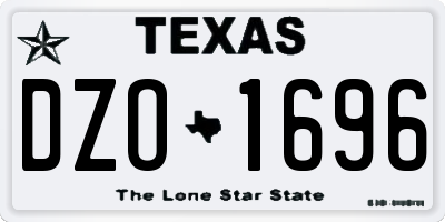 TX license plate DZO1696