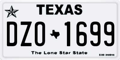 TX license plate DZO1699
