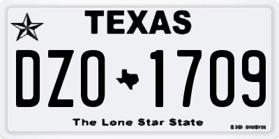 TX license plate DZO1709